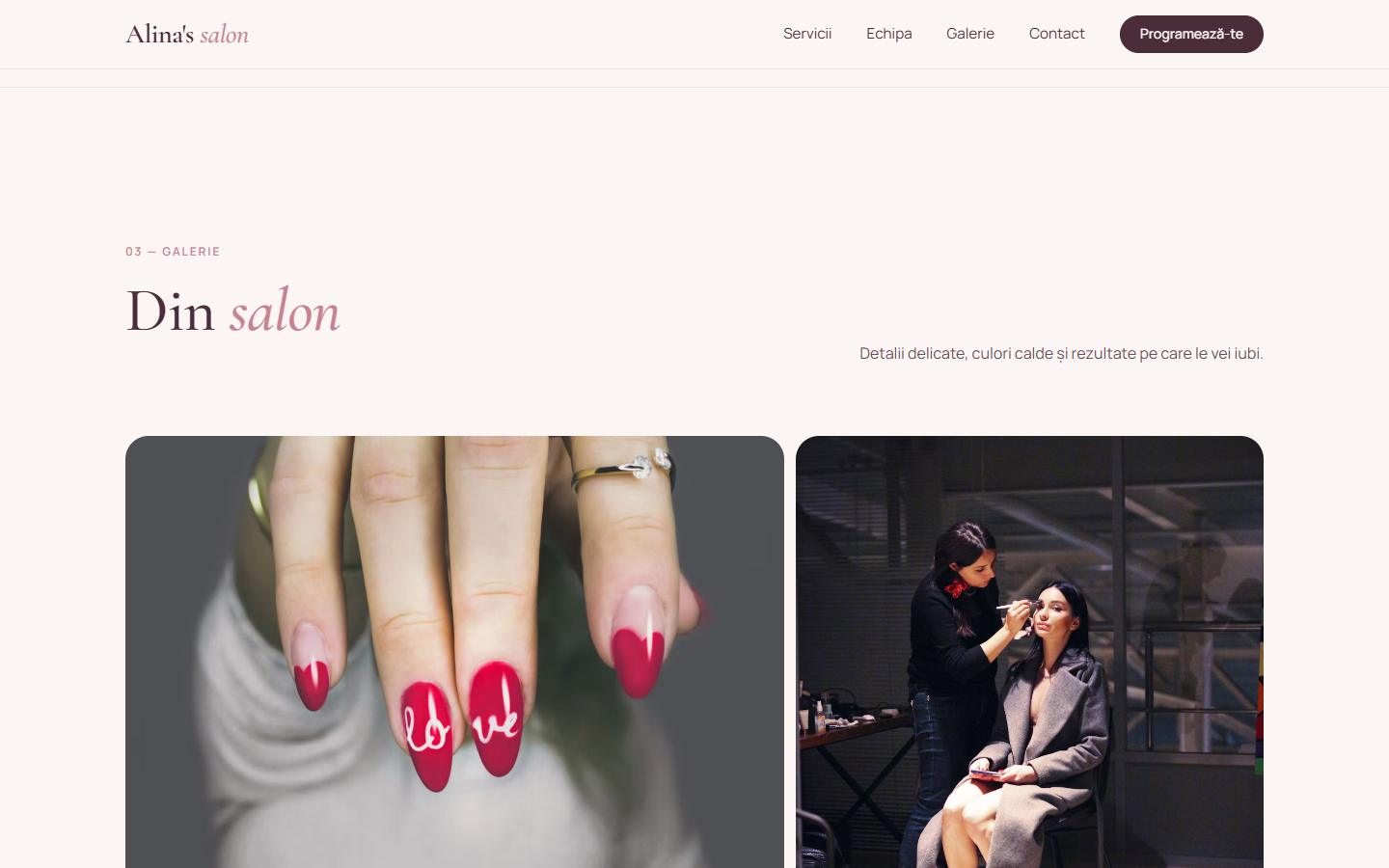 Site-ul Alina's salon: galeria foto
